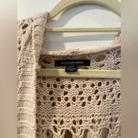 American Eagle Outfitters Beige Open-Knit Cardigan - Picture 2 of 3